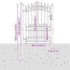 Cancello della recinzione EMMEN con punte 170 x 100 cm acciaio verniciato grigio
