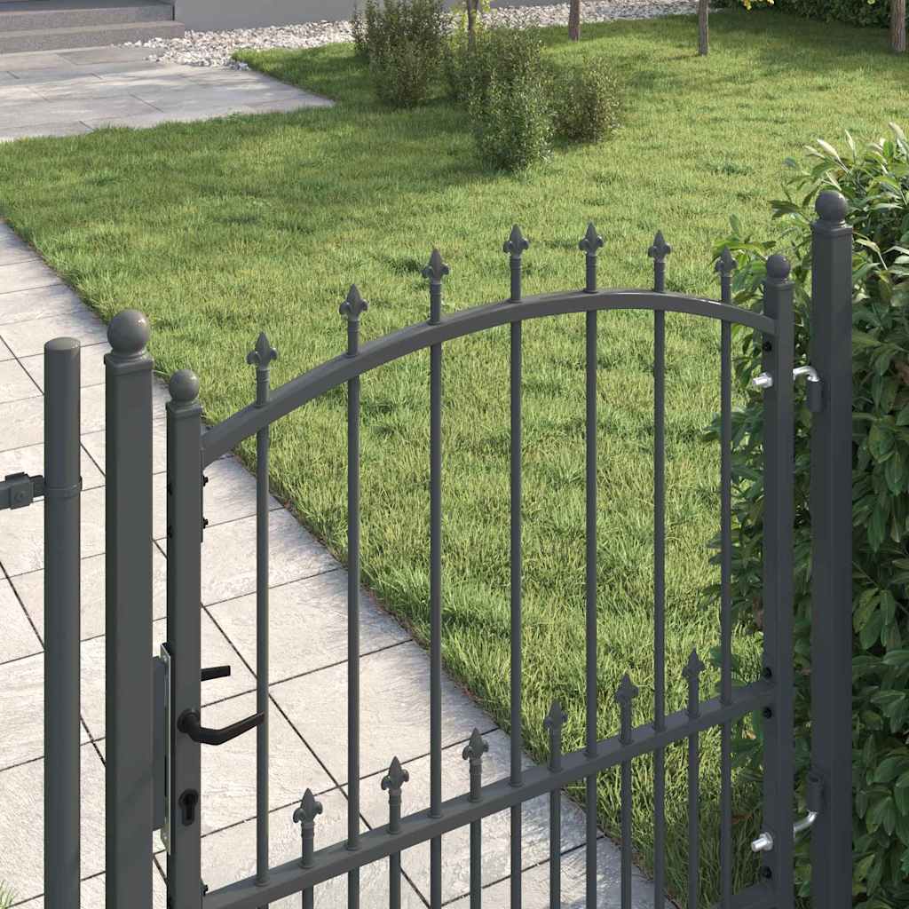 Cancello recinzione EMMEN con punte 100 x 100 cm acciaio verniciato grigio