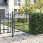 Cancello recinzione EMMEN con punte 100 x 100 cm acciaio verniciato grigio