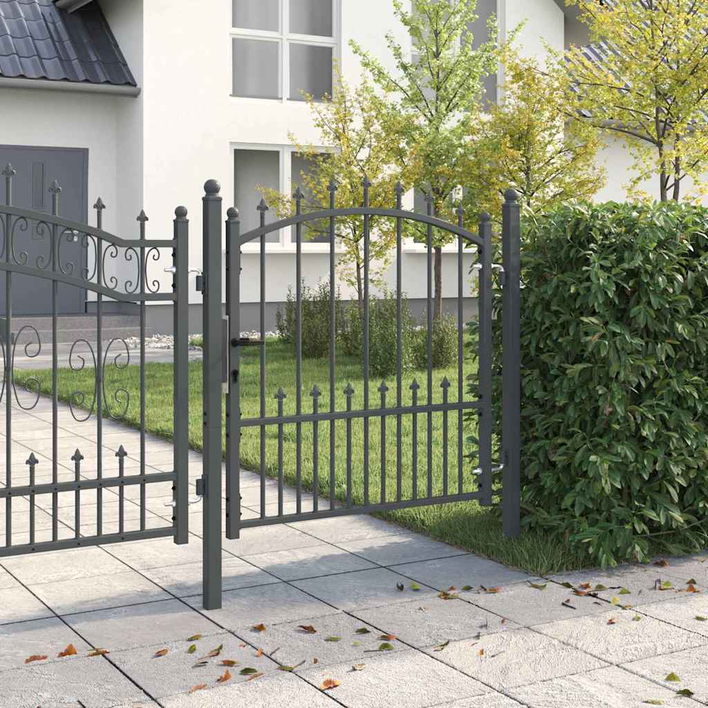 Cancello recinzione EMMEN con punte 100 x 100 cm acciaio verniciato grigio