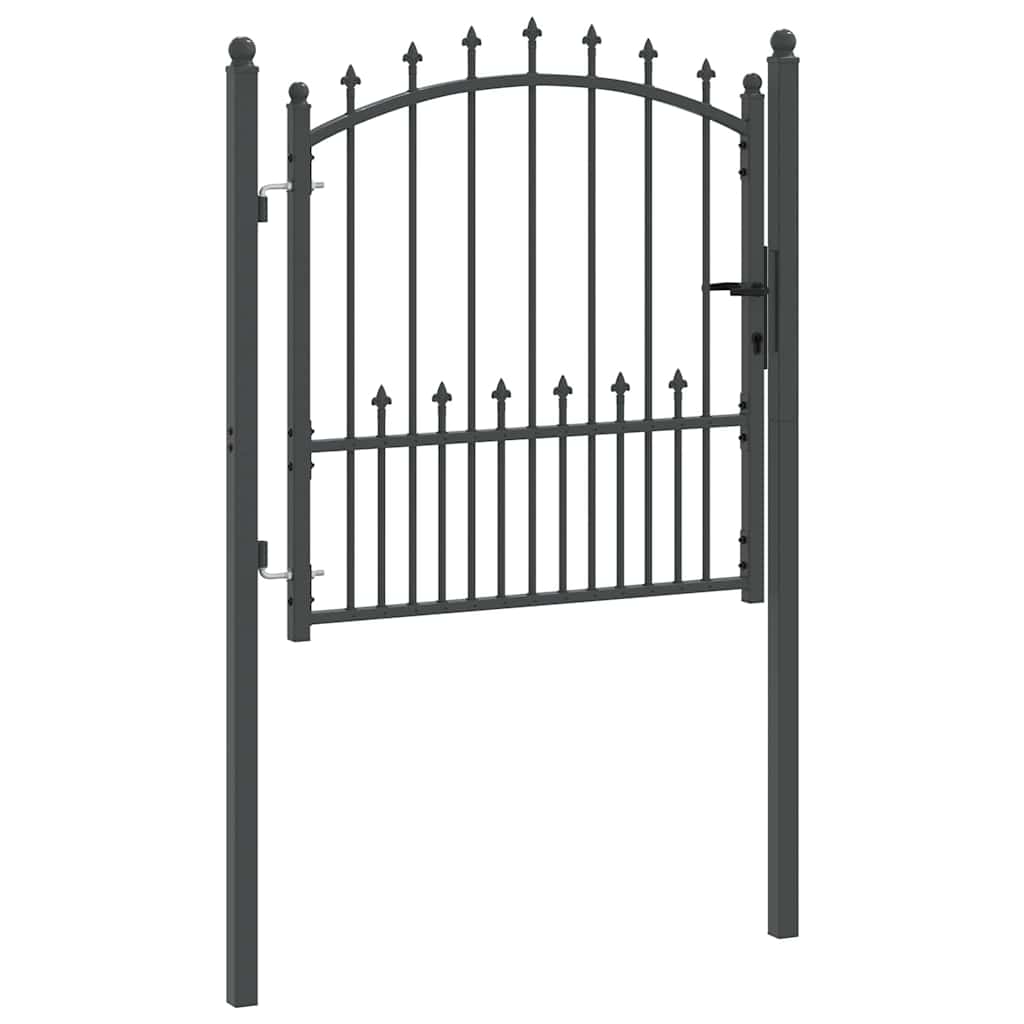 Cancello recinzione EMMEN con punte 100 x 100 cm acciaio verniciato grigio