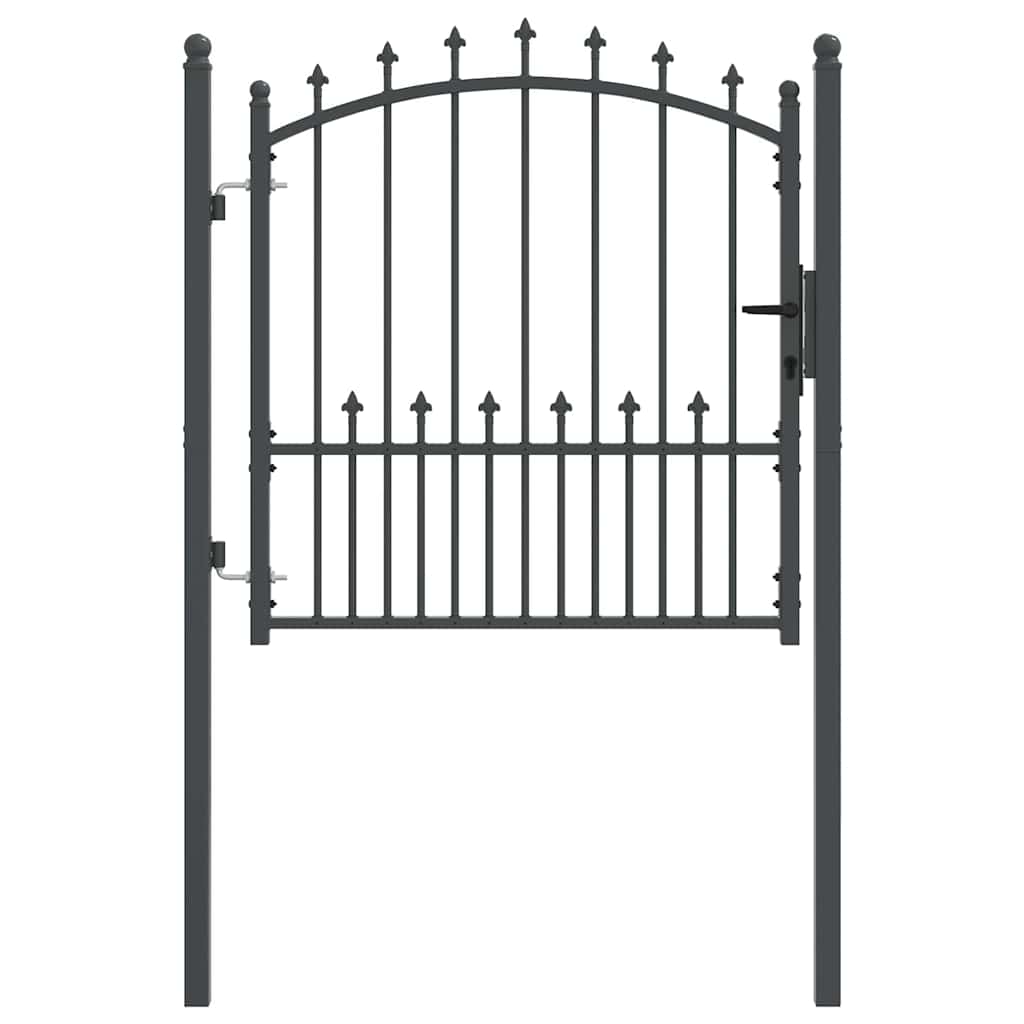 Cancello recinzione EMMEN con punte 100 x 100 cm acciaio verniciato grigio