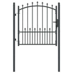 Cancello recinzione EMMEN con punte 100 x 100 cm acciaio verniciato grigio