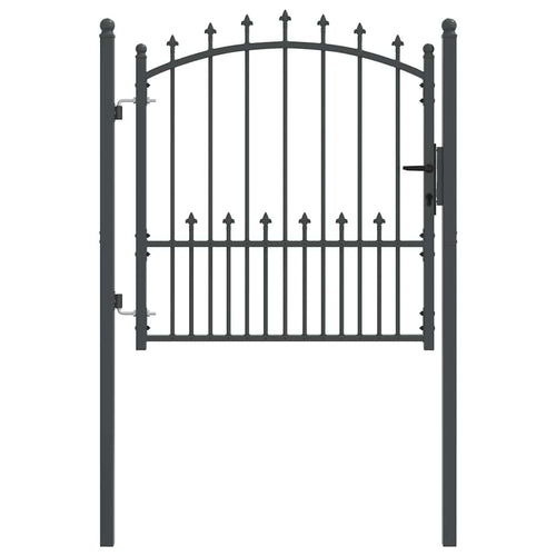 Cancello recinzione EMMEN con punte 100 x 100 cm acciaio verniciato grigio