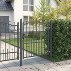 Cancello della recinzione con punte EMMEN 125 x 100 cm acciaio verniciato grigio