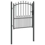 Cancello della recinzione con punte EMMEN 125 x 100 cm acciaio verniciato grigio