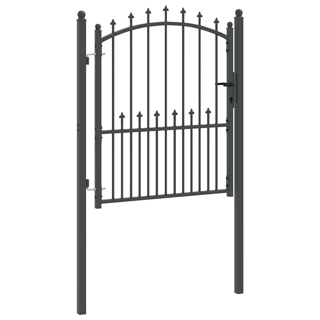 Cancello della recinzione con punte EMMEN 125 x 100 cm acciaio verniciato grigio