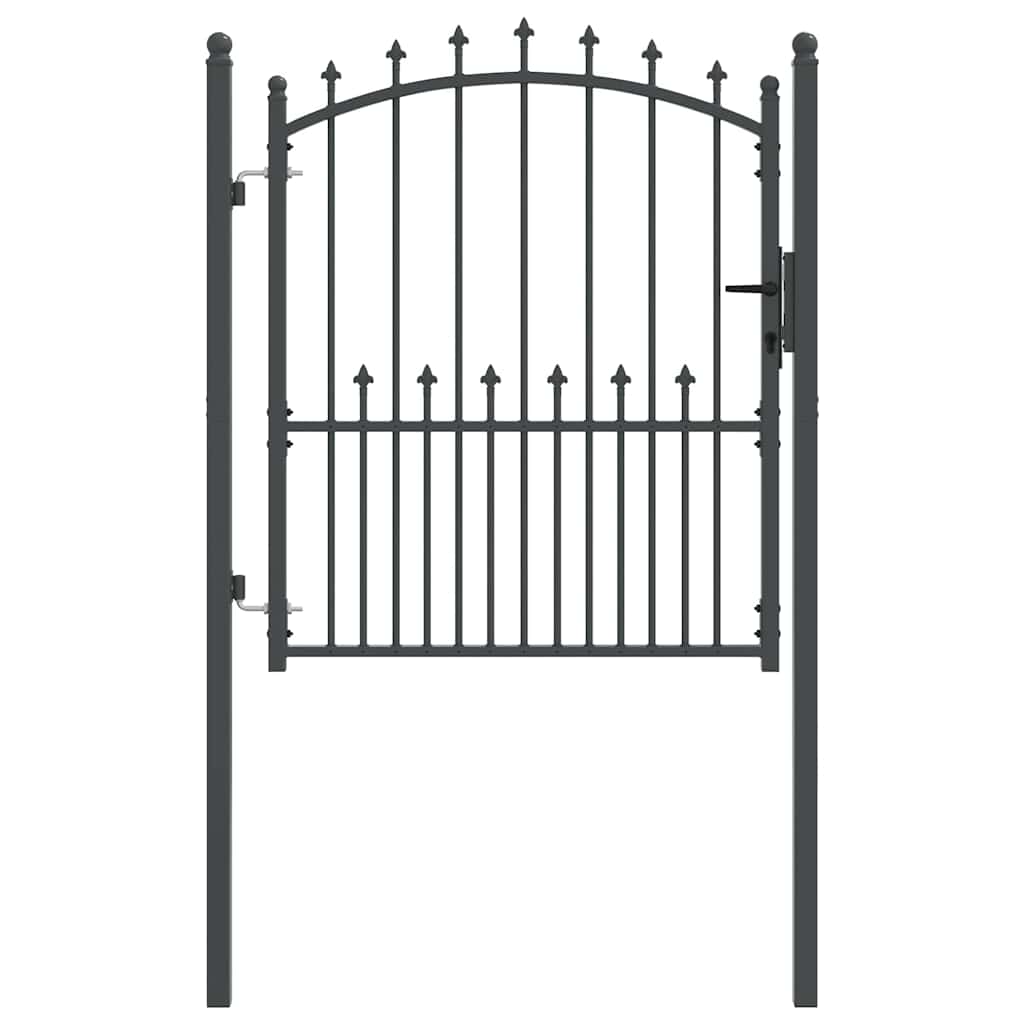 Cancello della recinzione con punte EMMEN 125 x 100 cm acciaio verniciato grigio