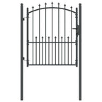 Cancello della recinzione con punte EMMEN 125 x 100 cm acciaio verniciato grigio