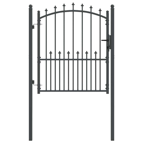 Cancello della recinzione con punte EMMEN 125 x 100 cm acciaio verniciato grigio