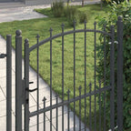 Cancello della recinzione con punte EMMEN 150 x 100 cm - Acciaio verniciato grigio