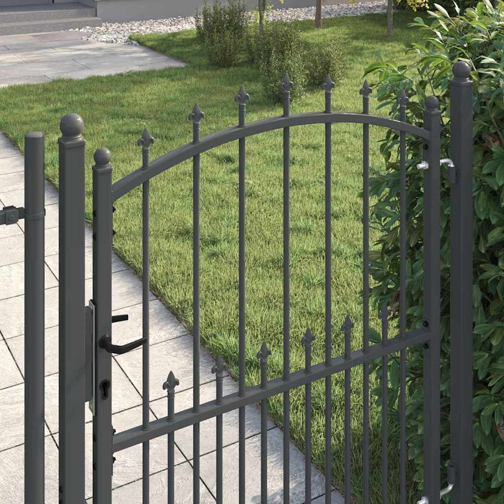 Cancello della recinzione con punte EMMEN 150 x 100 cm - Acciaio verniciato grigio