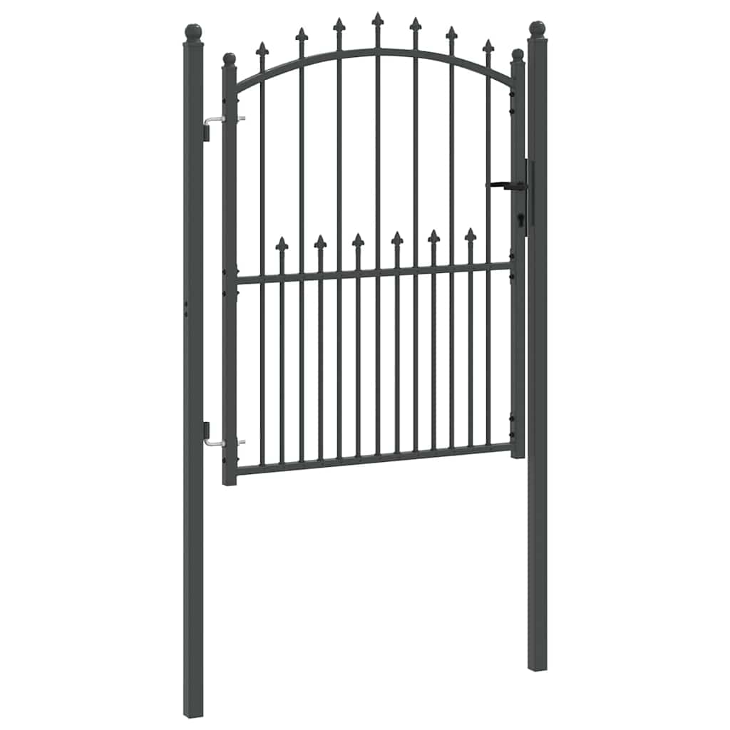 Cancello della recinzione con punte EMMEN 150 x 100 cm - Acciaio verniciato grigio