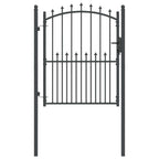 Cancello della recinzione con punte EMMEN 150 x 100 cm - Acciaio verniciato grigio