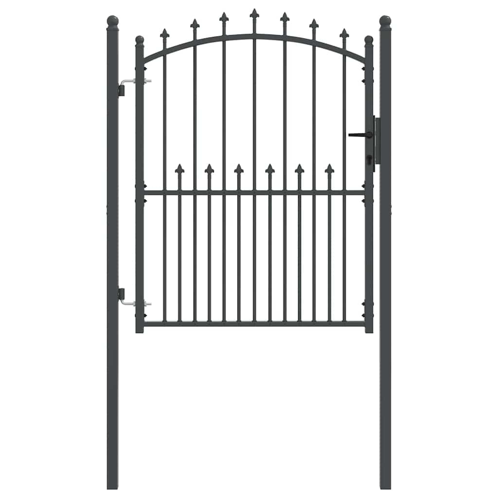 Cancello della recinzione con punte EMMEN 150 x 100 cm - Acciaio verniciato grigio