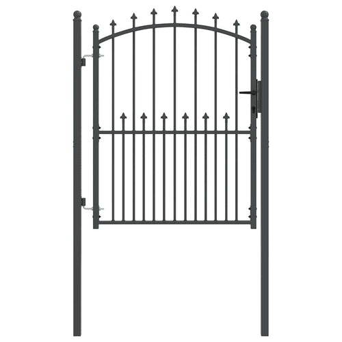 Cancello della recinzione con punte EMMEN 150 x 100 cm - Acciaio verniciato grigio
