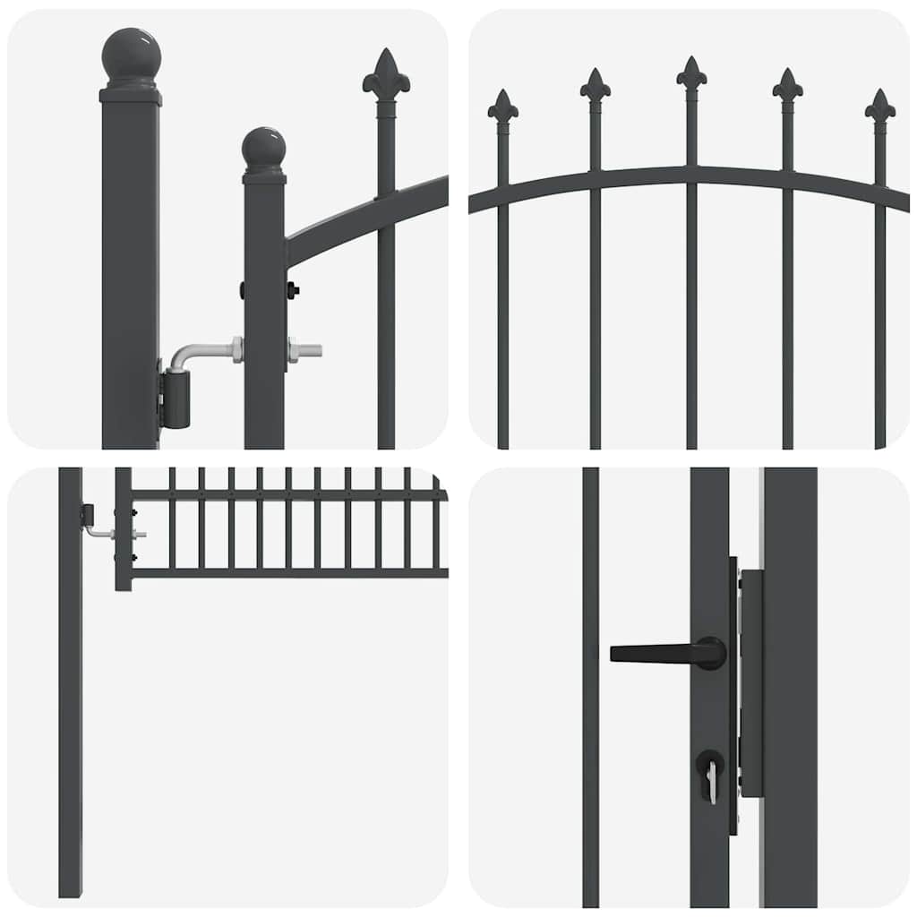 Cancello della recinzione EMMEN con punte 170 x 100 cm - Acciaio verniciato