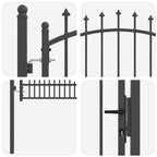 Cancello della recinzione EMMEN con punte 170 x 100 cm - Acciaio verniciato