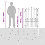Cancello della recinzione EMMEN con punte 170 x 100 cm - Acciaio verniciato