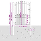 Cancello della recinzione EMMEN con punte 170 x 100 cm - Acciaio verniciato