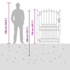 Cancello della recinzione con punte EMMEN 200 x 100 cm - Acciaio verniciato
