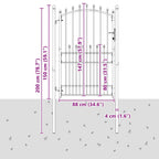 Cancello della recinzione con punte EMMEN 200 x 100 cm - Acciaio verniciato
