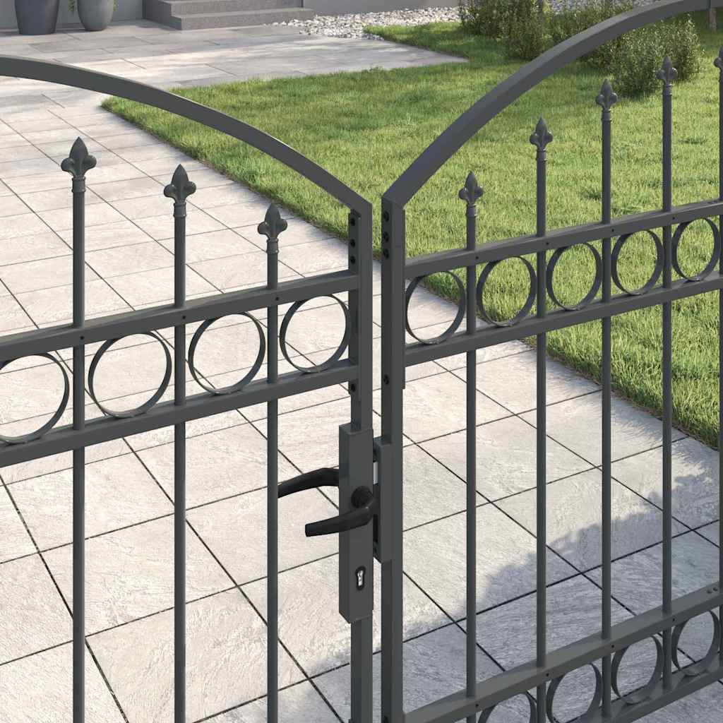Cancello per recinzione ASSEN 301 x 175,5 cm Acciaio Grigio