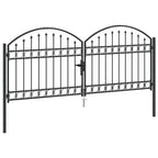 Cancello per recinzione ASSEN 301 x 175,5 cm Acciaio Grigio