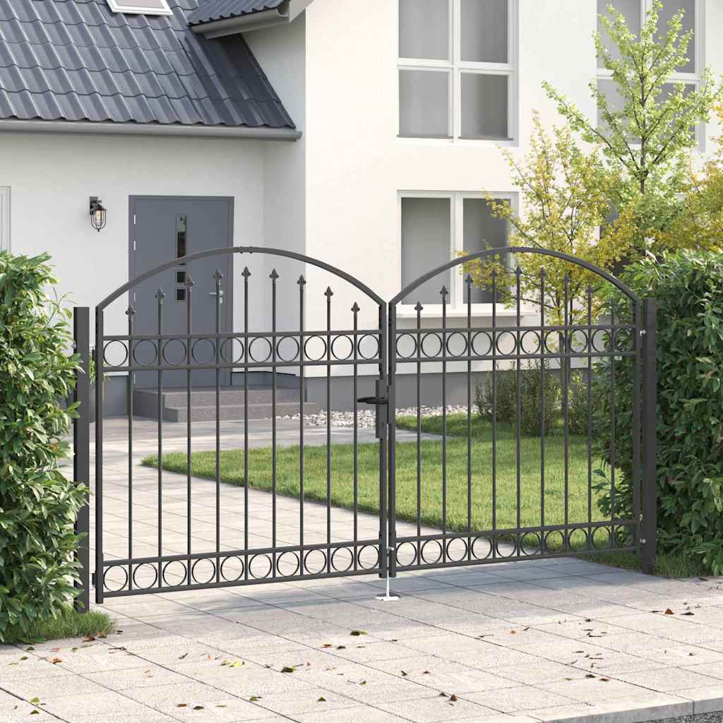 Cancello per recinzione ASSEN 301 x 200 cm Acciaio Grigio