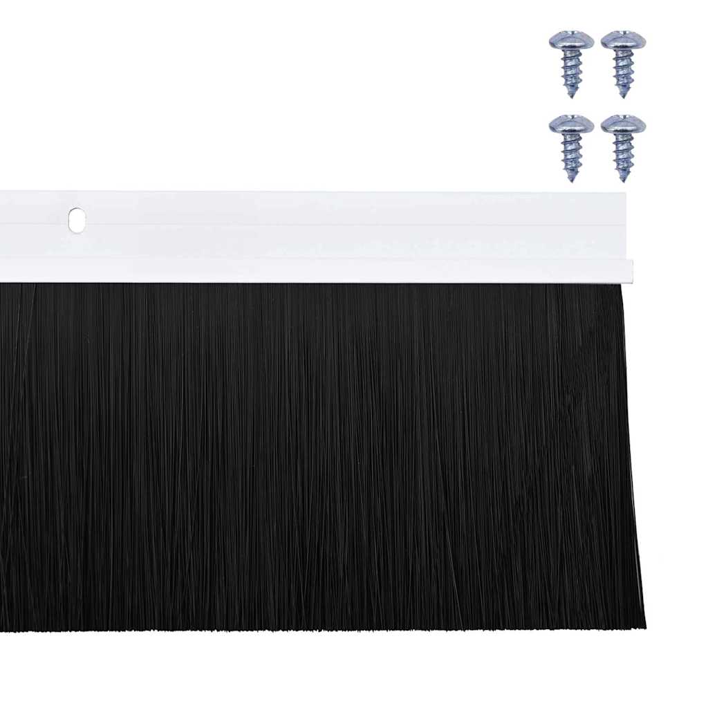 Guarnizione a spazzola per porta a vite 100 cm lega di alluminio bianco - Set 2 pz
