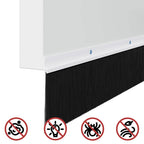 Guarnizione a spazzola per porta a vite 100 cm lega di alluminio bianco - Set 2 pz