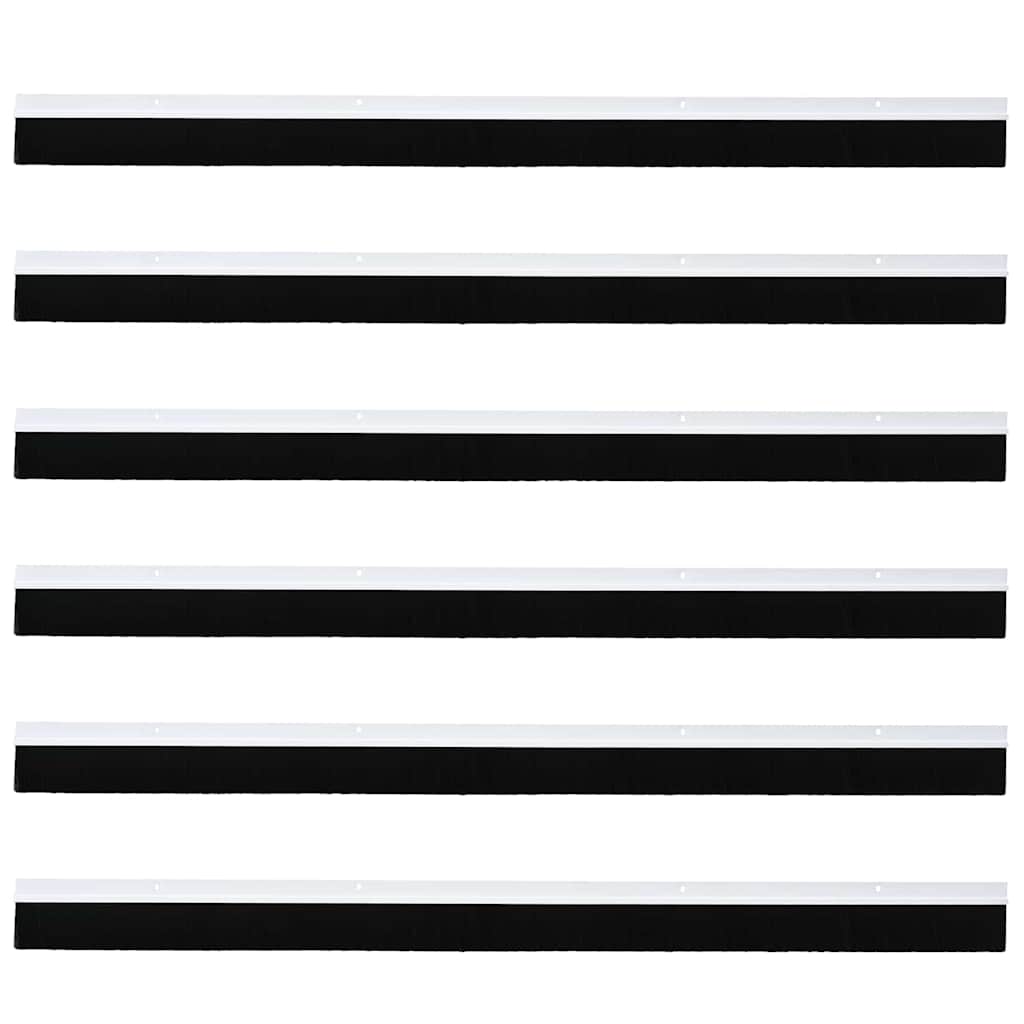Guarnizione a Spazzola per Porta a Vite 100 cm - Lega di Alluminio Bianco (Set 6 pz)