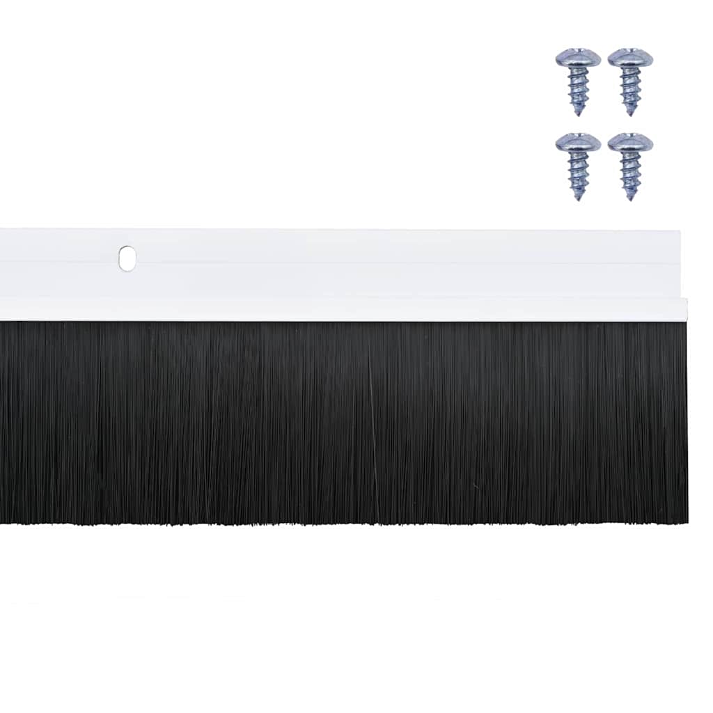 Guarnizione a Spazzola per Porta a Vite 100 cm - Lega di Alluminio Bianco (Set 6 pz)