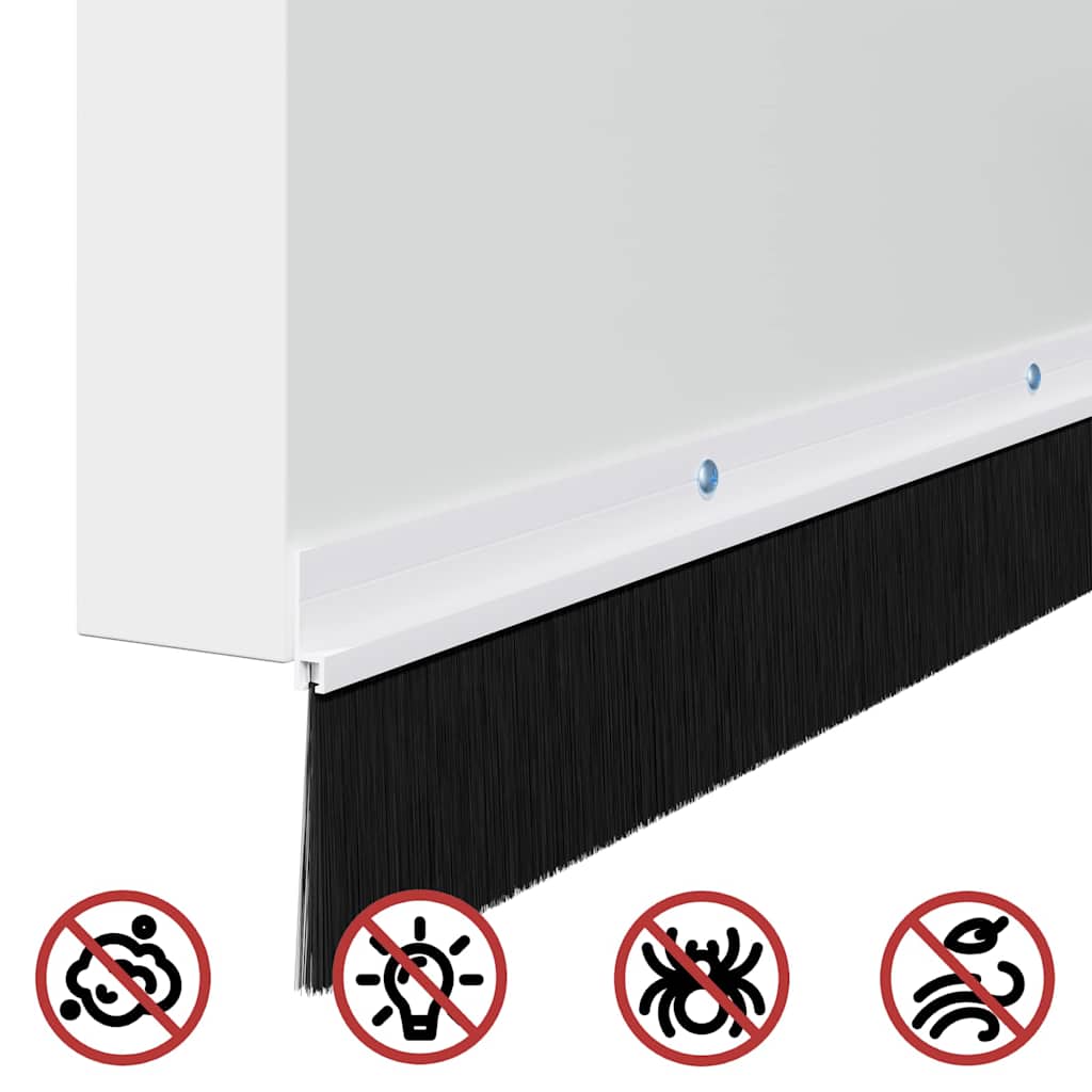 Guarnizione a Spazzola per Porta a Vite 100 cm - Lega di Alluminio Bianco (Set 6 pz)