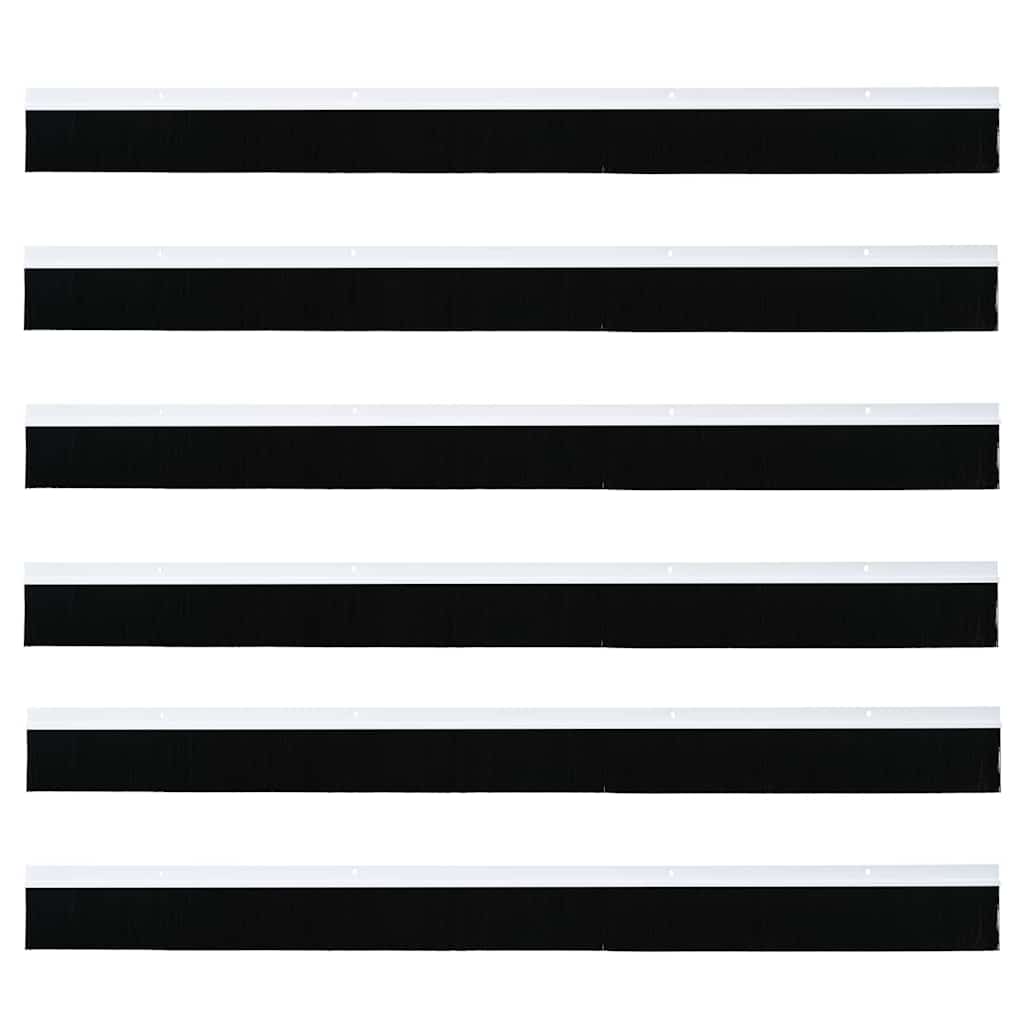 Spazzole per porte a vite 6 pcs Bianco 100 cm Lega di alluminio