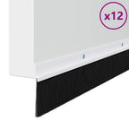 Guarnizione a spazzola per porta a vite 100 cm bianco - Set 12 pezzi