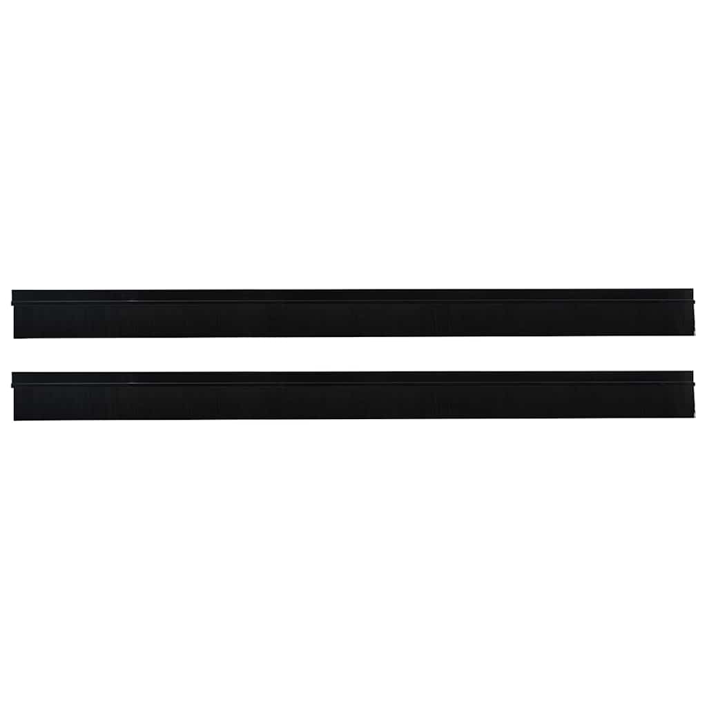 Guarnizione a spazzola per porta autoadesiva 100 cm nero (2 pezzi)