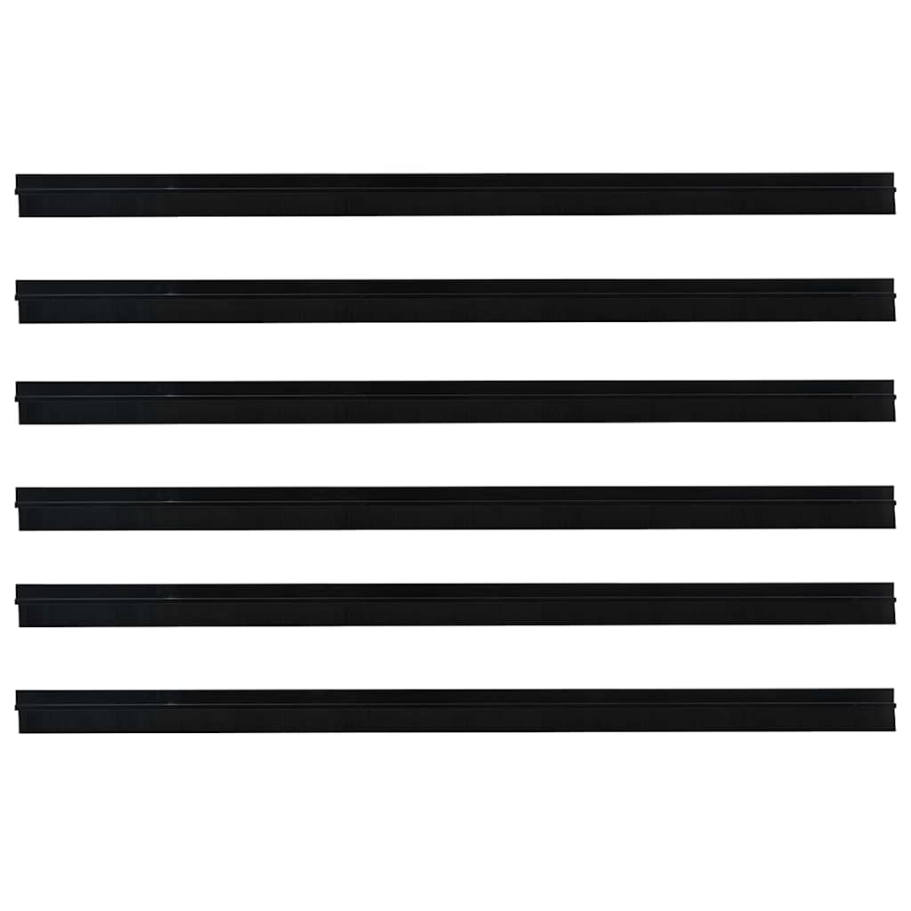Spazzole per porte autoadesive 6 pcs Nero 100 cm