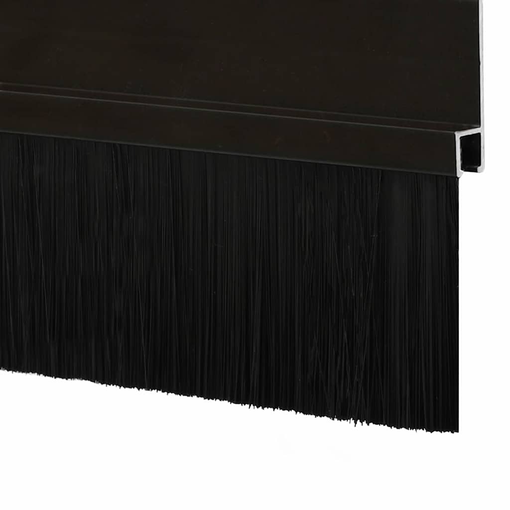Spazzole per porte autoadesive 12 pz Nero 100 cm