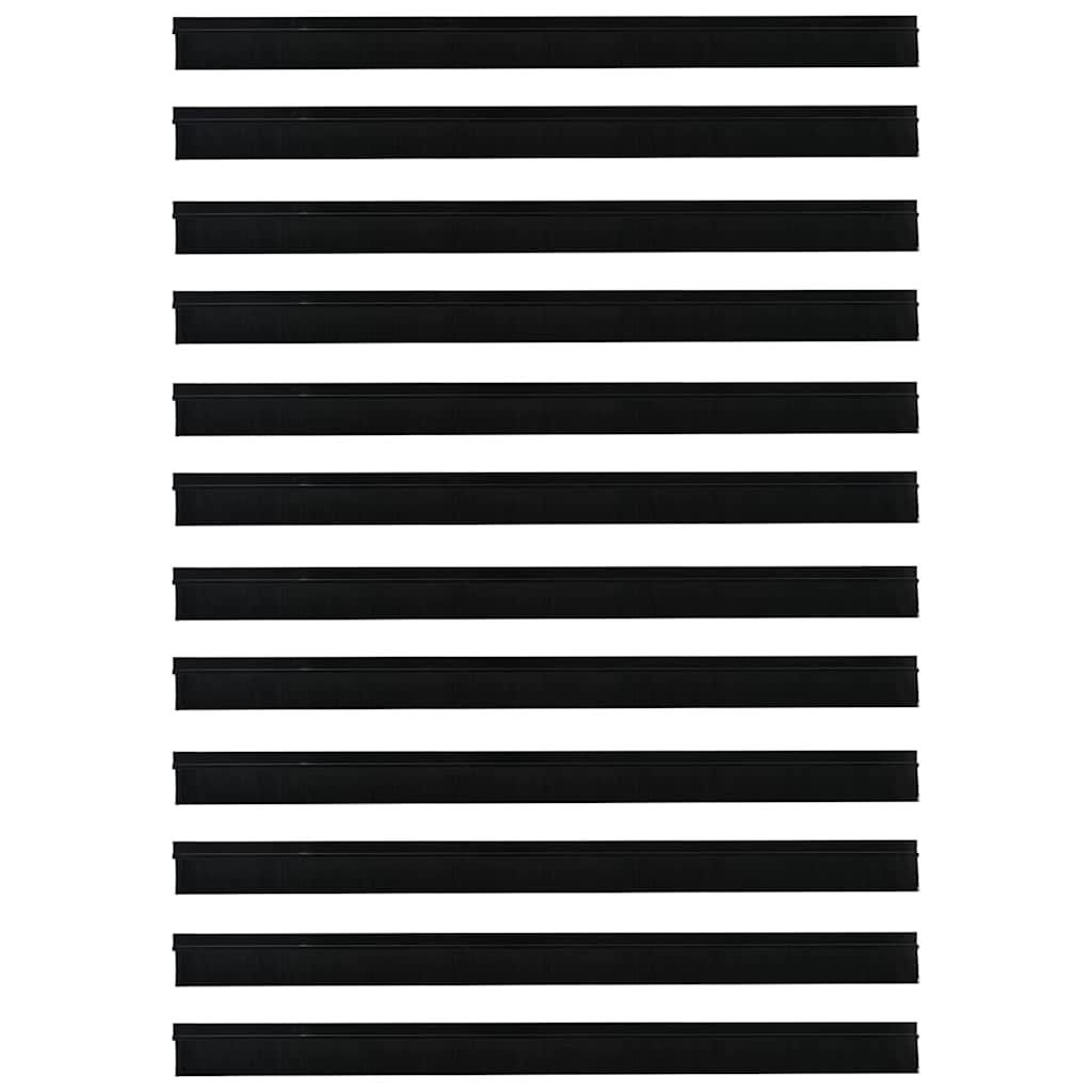 Guarnizioni a spazzola per porte autoadesive 100 cm nero - Set 12 pezzi