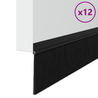 Spazzole per porte autoadesive 12 pz nero 100 cm