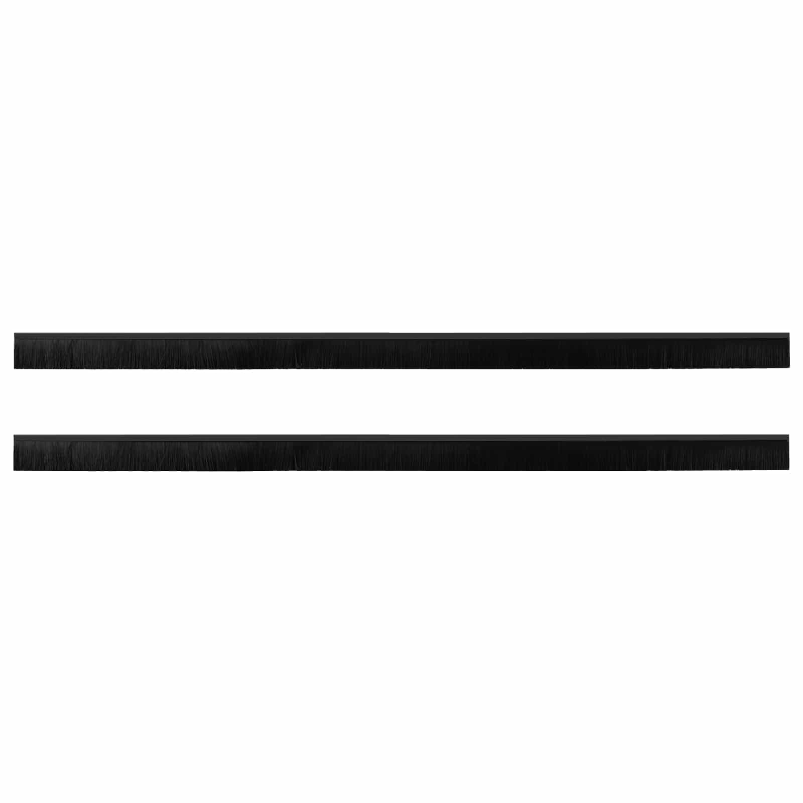 Guarnizioni a Spazzola Autoadesive per Porte 2 pcs Nero 100 cm