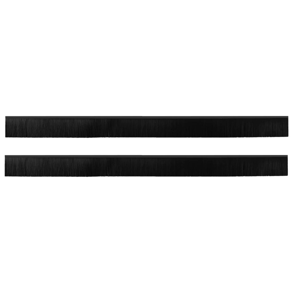 Spazzole per porte autoadesive 2 pz Nero 100 cm