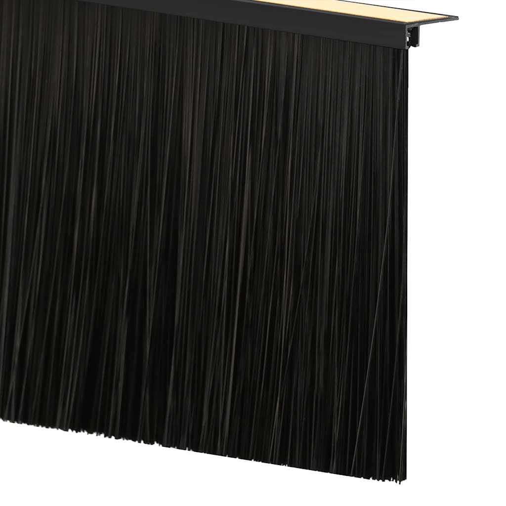Guarnizioni a spazzola autoadesive per porte in alluminio nero 100 cm - 2 pezzi