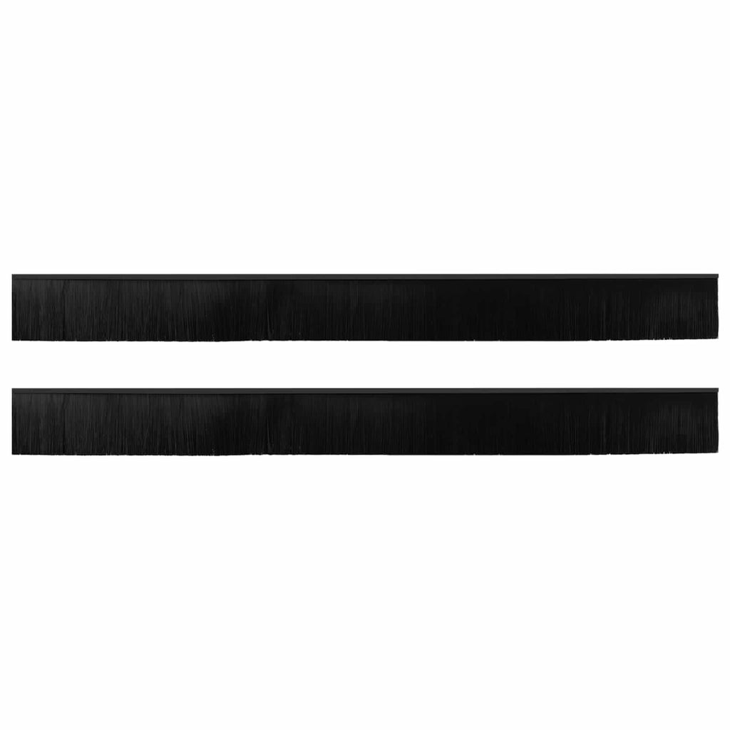 Guarnizioni a spazzola autoadesive per porte in alluminio nero 100 cm - 2 pezzi