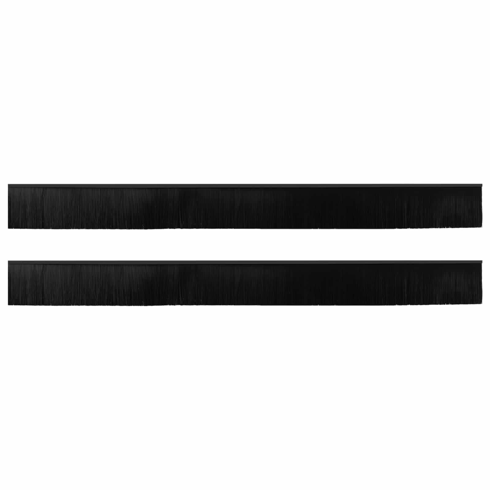 Guarnizioni a spazzola autoadesive per porte in alluminio nero 100 cm - 2 pezzi