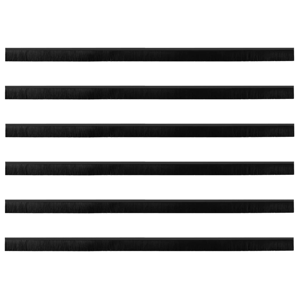 Guarnizioni a spazzola autoadesive per porte 100 cm nero - Set 6 pcs