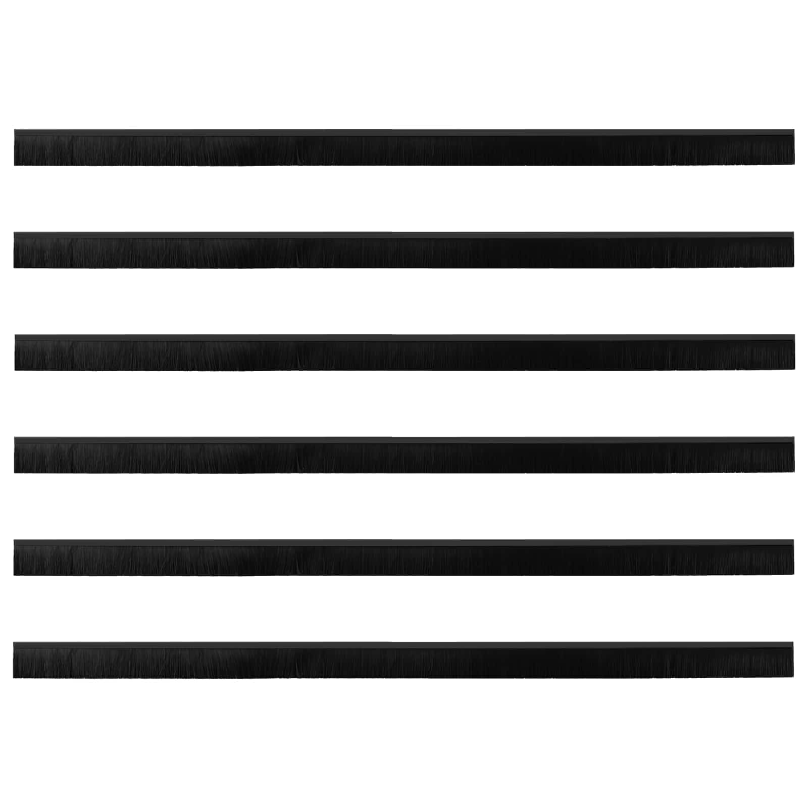 Guarnizioni a spazzola autoadesive per porte 100 cm nero - Set 6 pcs