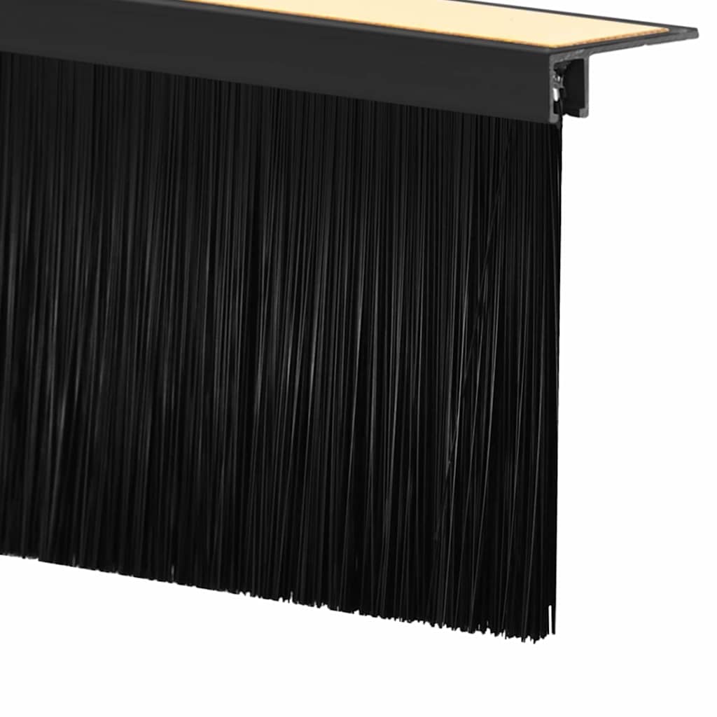 Guarnizioni a spazzola adesive per porte 100 cm nero (6 pezzi)