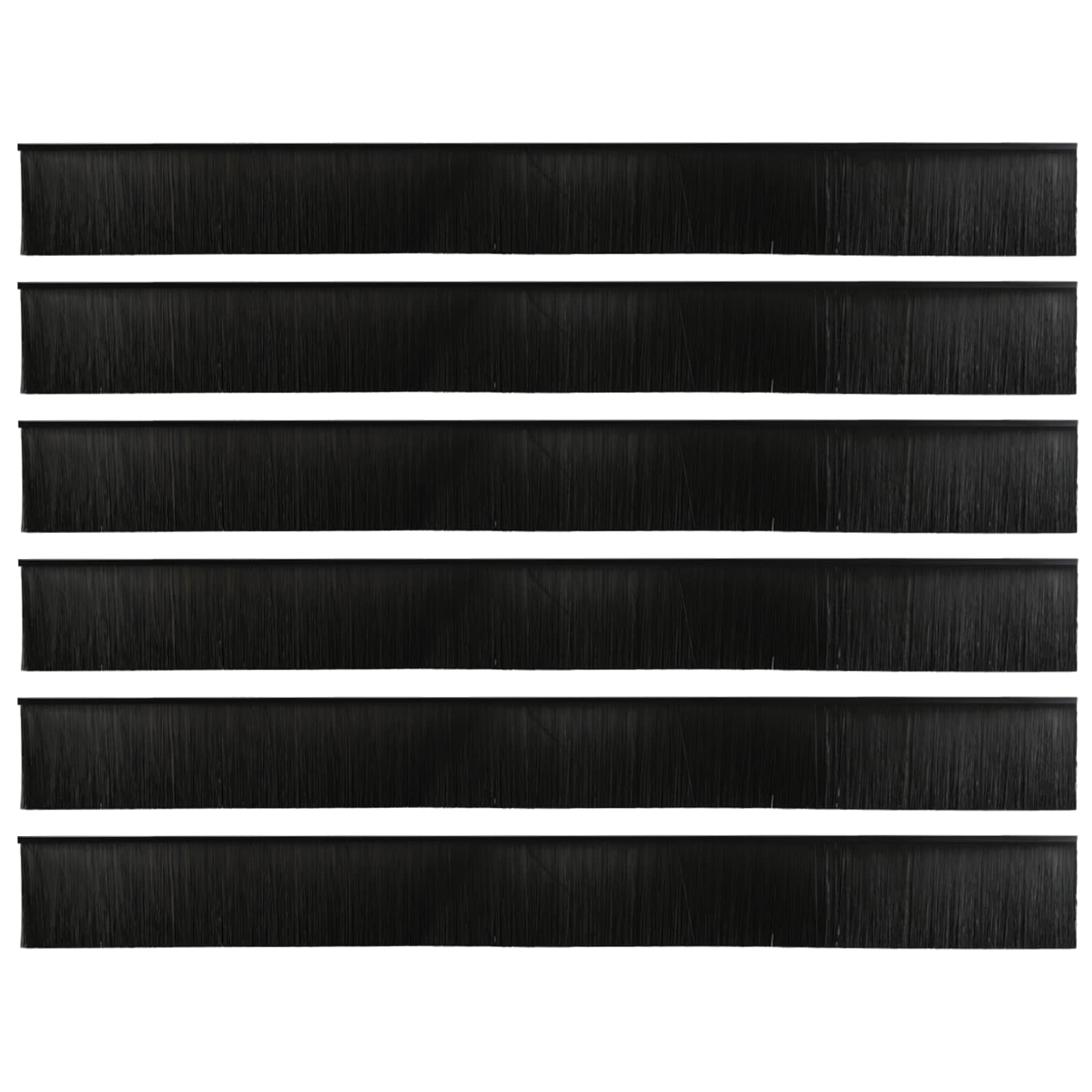 Guarnizioni a spazzola autoadesive per porte in alluminio 100 cm Nero - 6 pezzi